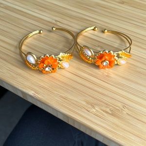 Two Orange Gold Braclet for kids Indian style